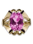 Pierścionek Ametyst 14k żółte złoto Styl Vintage vrc015y